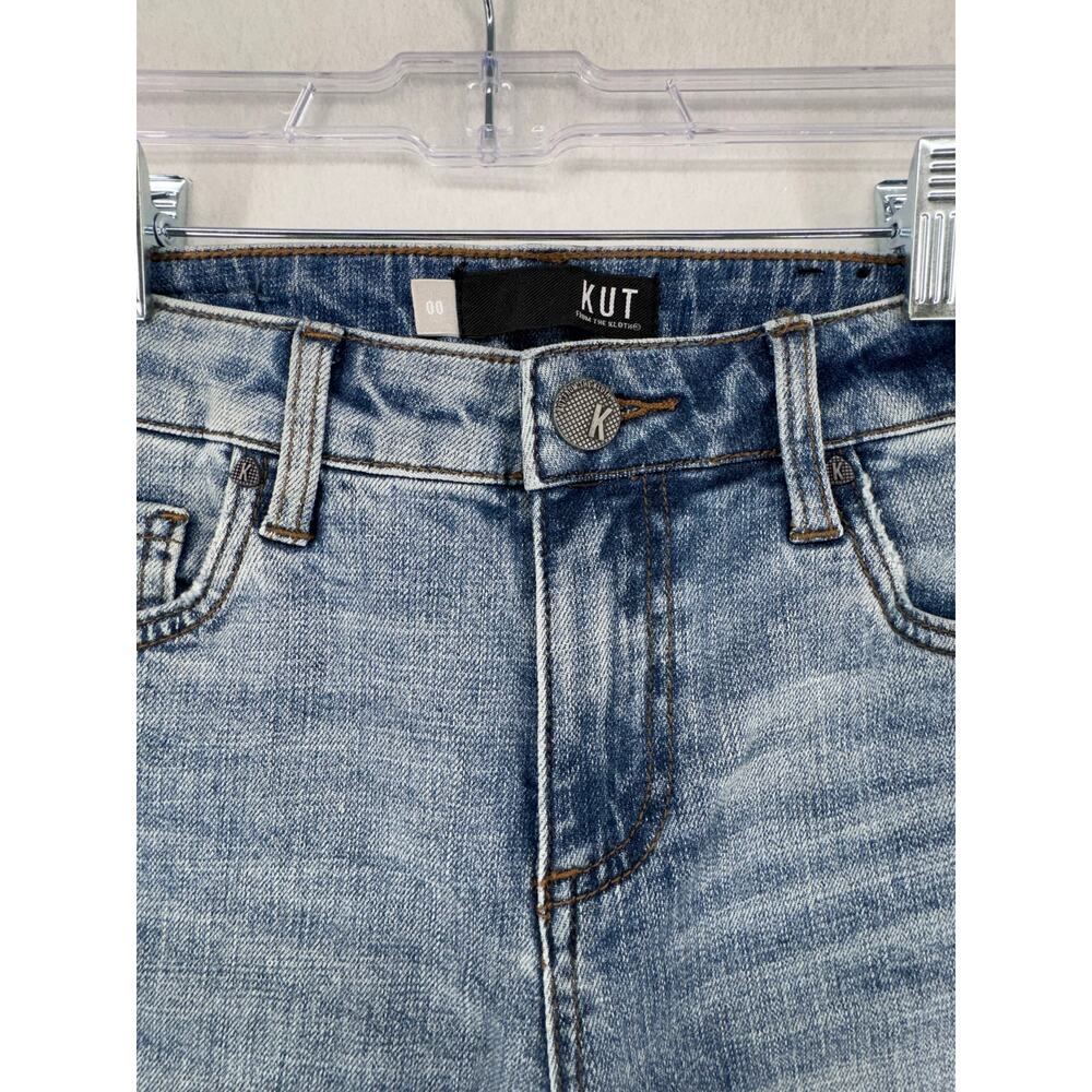 KUT From The Kloth Catherine Boyfriend Jeans Womens 00 Cropped Distressed - Picture 7 of 7